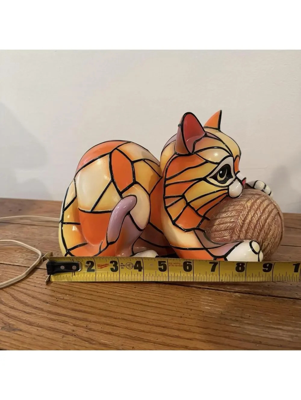 Bradford Exchange The Cat’s Meow Tiffany Style Vinyl Lamp Tested Works COA 2010
